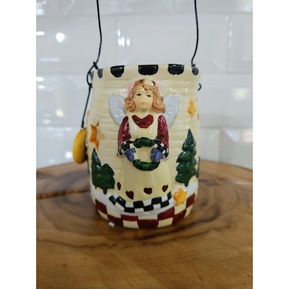 BEAUTIFUL Holiday‎ ANGEL Candle Holder Tealight ( 4inc) METAL HANDLE